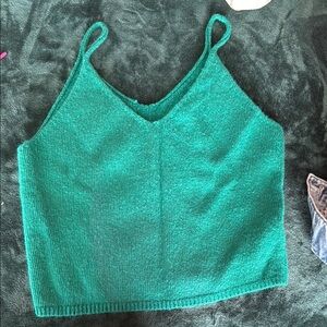 Green Knit Women's Top